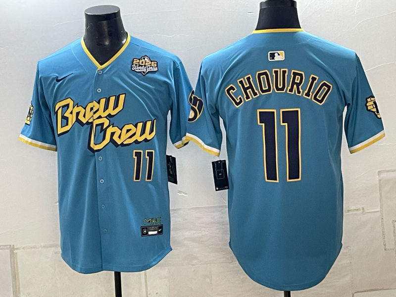 Men Milwaukee Brewers #11 Chourio blue Nike 2026 World Series MLB jersey 102303->milwaukee brewers->MLB Jersey
